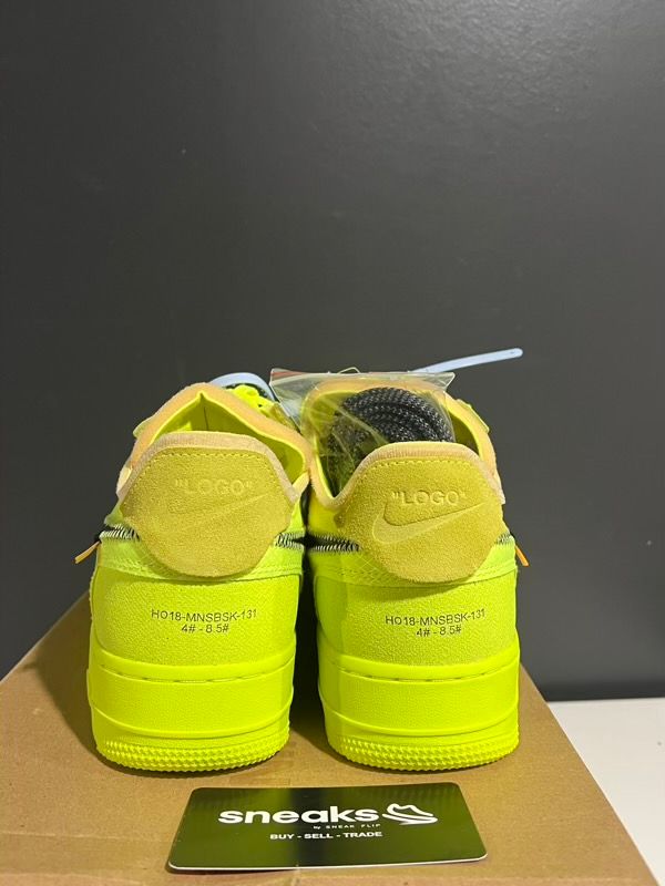 NEW SIZE 8.5M Nike Air Force 1 Low Off-White Volt - New (DAMAGED BOX LID)