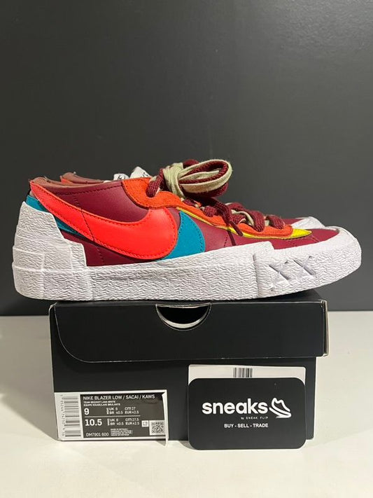 USED SIZE 9M Nike Blazer Low sacai KAWS Red - Used