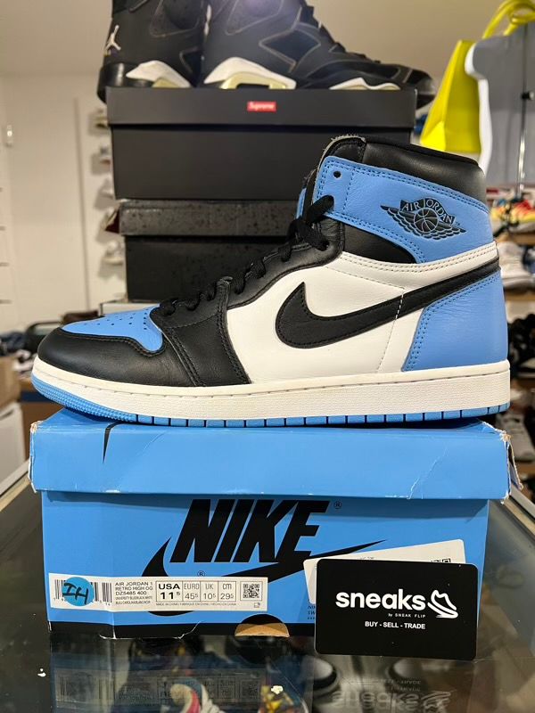 USED SIZE 11.5M Jordan 1 Retro High OG UNC Toe - Used Damaged Box