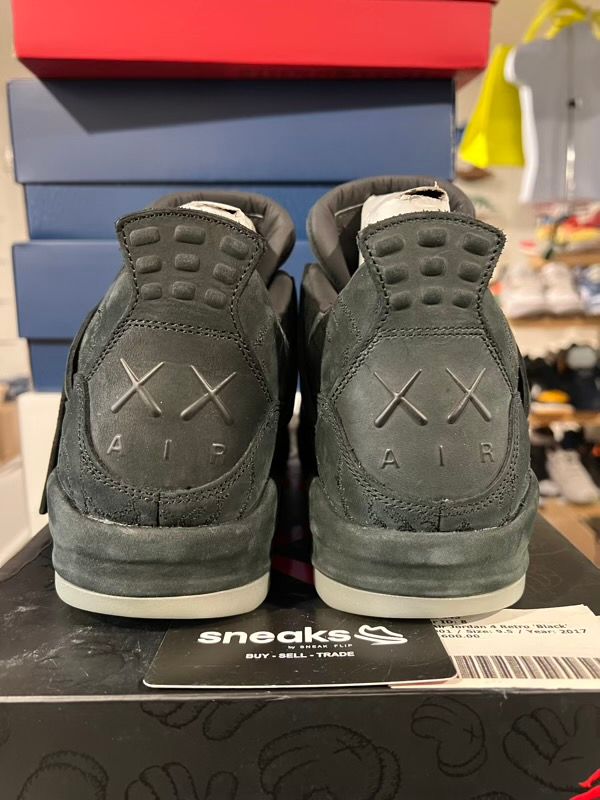 NEW SIZE 9.5M Jordan 4 Retro Kaws Black - New (WITH DEFECTS)