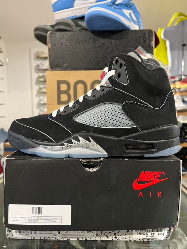 USED SIZE 9M Air Jordan 5 Retro OG Black Metallic Reimagined - Used