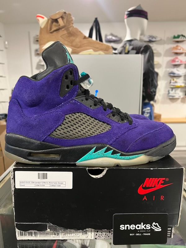 USED SIZE 12M Jordan 5 Retro Alternate Grape - Used